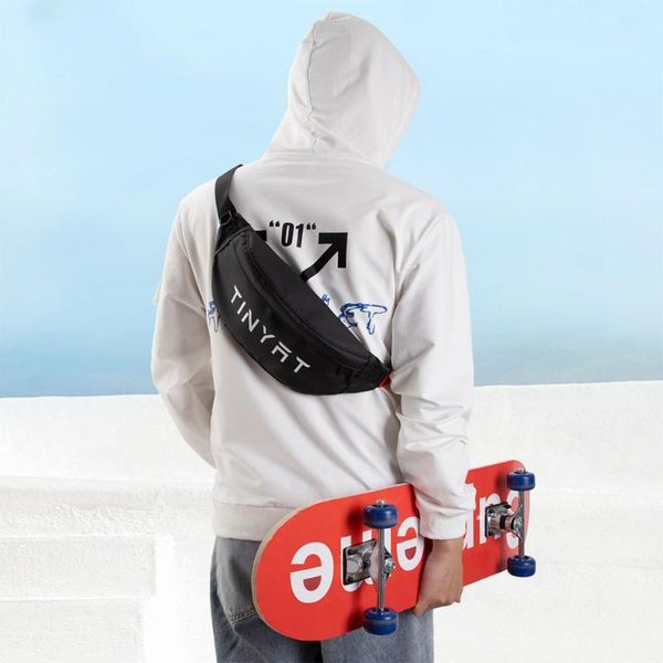 

waist bags men letters print large fanny pack waterproof bag adjustable nylon pouch