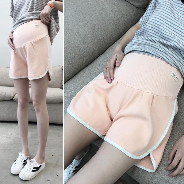 

maternity bottoms spring and summer fashion cotton loose leisure sports style pregnant three-point stomach lift short women pants, White