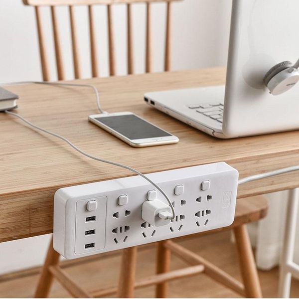 

hooks & rails wall-mounted sticker cable wire organizer home office self-adhesive socket fixer punch-plug seamless power strip hold