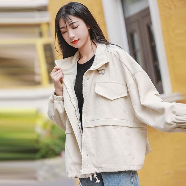 

women's jackets 2021 spring autumn baseball clothes women jacket korean long sleeve harajuku hip hop coat loose student outwear d3535, Black;brown