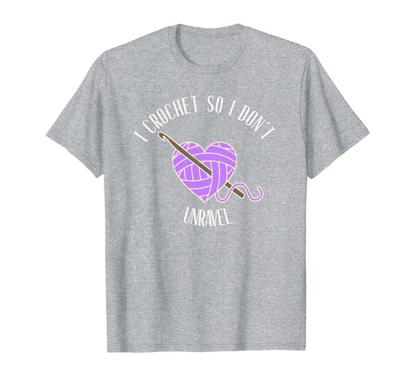 

i crochet so i don't unravel shirt purple yarn heart shirt, White;black