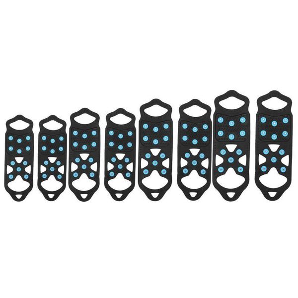 

pair 11 studs anti-skid ice gripper spike winter climbing anti-slip snow spikes grips cleats over shoes covers crampon cords, slings and web