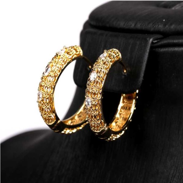 

hoop & huggie simple zircon earrings 2021 summer fashion sense copper gold-plated, Golden;silver