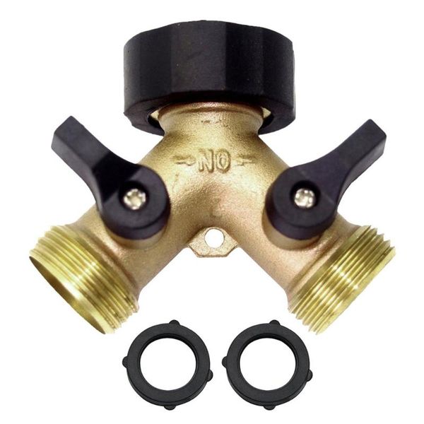 

kitchen faucets 40# way heavy duty garden tap hose splitter y connector distributor shut off water valves brass female accessories