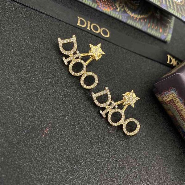 

75%off outlet letter earrings family fashion trend simple net red earrings brass s925 silver needle h0ou, Golden