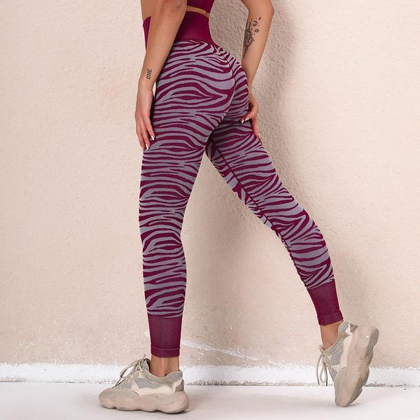 

yoga outfit women running sports pants workout striped seamless leggings high waist gym nylon fitness leggins