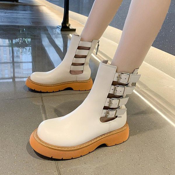 

boots women summer hollow hole high fashion back zipper cool large size 39 40 shoes ladies, Black