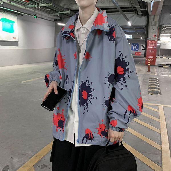 

spring and autumn leisure cec windbreaker men's korean version trend loose ruffian handsome high street fashion hip hop et, Black;brown
