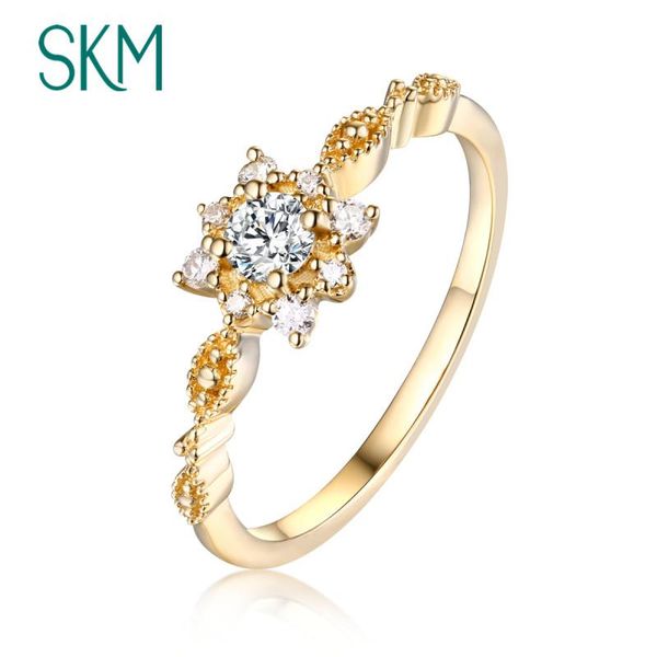 

cluster rings vintage engagement ring art deco antique anniversary 14k gold diamond flower promise gift, Golden;silver