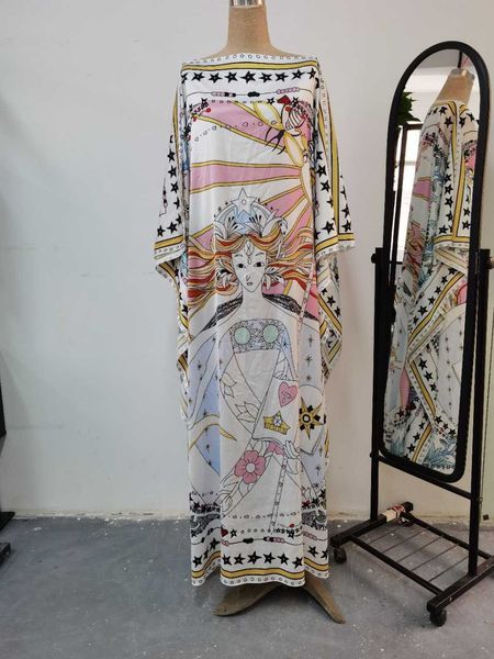 

national style plus size bohemian printed long holiday a line slash neck batwing sleeve dress for women 210615, Black;gray
