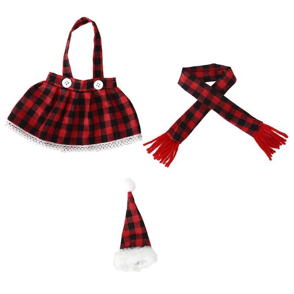 

christmas decorations 1 set plaid dress suit funny bottle covers