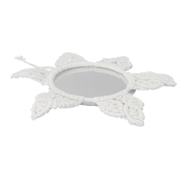 

mirrors 1pc woven flower-shaped mirror hand-woven tapestry bedroom wall hanging