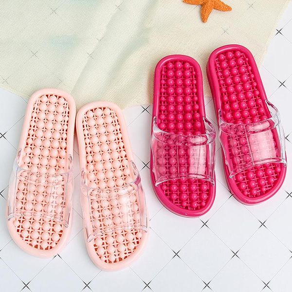 

slippers summer women hollow out sole word cool large size bathroom anti-skid wear-resistant home, Black