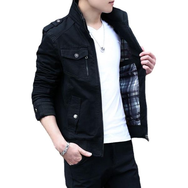 

men's jackets coat, thin jacket, spring fashion, plush and thickened, Black;brown
