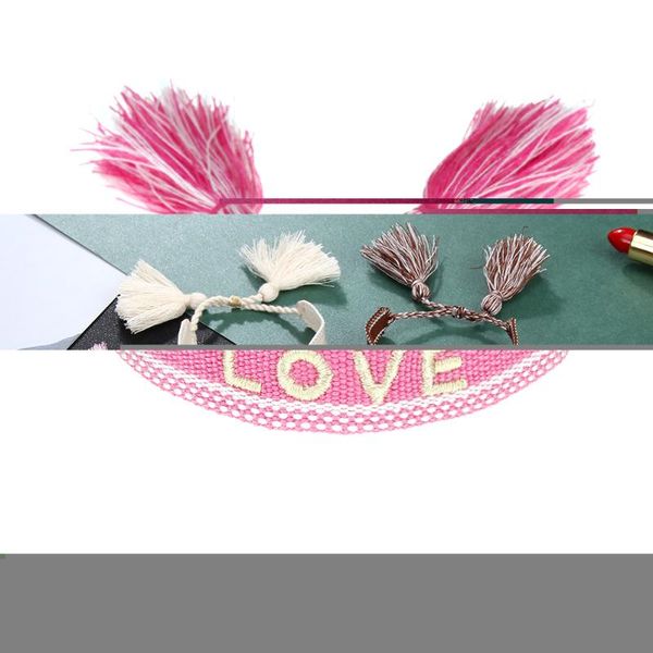 

charm bracelets embroidery woven tassel for women braided handmade adjustable bracelet friendship wristband girl jewelry holiday gift, Golden;silver