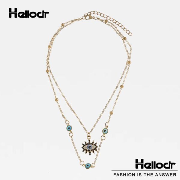 

pendant necklaces hellodr eye necklace for women 2021 snake long set vintage angel chains neo-gothic heart chokers costume part jewelry, Silver