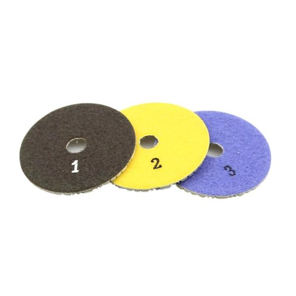 

hand & power tool accessories 3 pieces 100mm diamond flexible wet dry polishing pads step floor polish for stone marble tile