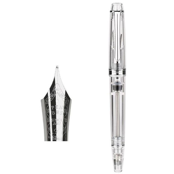 

fountain pens bent calligraphy pen luxury resin piston demonstration transparent design stationery acrylic f0g7