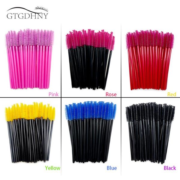 

good quality disposable 50 pcs/pack crystal eyelash makeup brush diamond handle mascara wands extension tool brushes