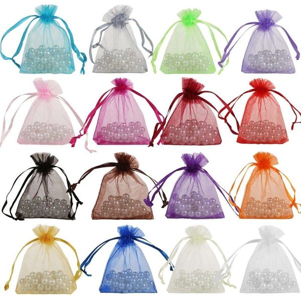

gift wrap 50pcs 17cmx23cm organza jewelry drawable box wedding candy pouch bags