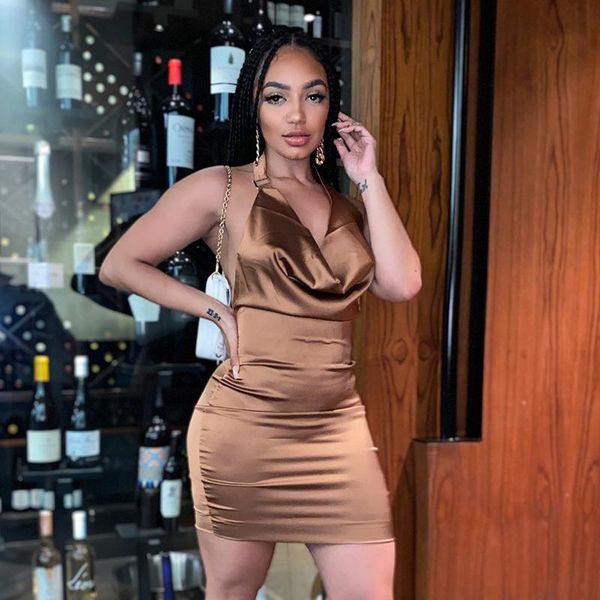 

casual dresses fashion dress women summer buttocks open back halter women's sun clothing, Black;gray