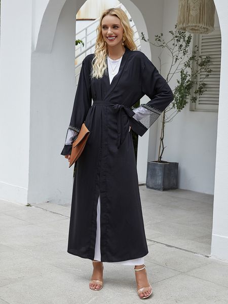 

Eid Mubarak Open Abaya Dubai Turkey Muslim Hijab Dress Abayas for Women Islamic Clothing Caftan Moroccan Kaftan Djellaba Femme