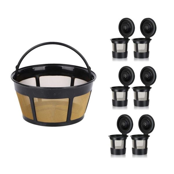

coffee filters cup basket filter ,stainless mesh reusable single with 6 k-cups for mr. makers and brewers