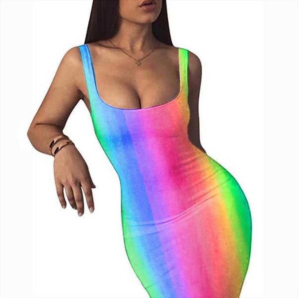 

40 bodycon tie dye womens dress tank sleeveless low cut mini vintage club summer hight waist sheath woman, Black;gray