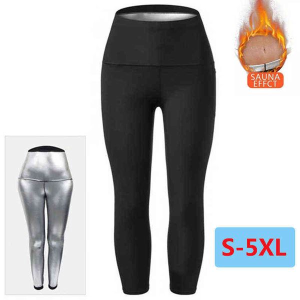 

slimming pants neoprene waist trainer sweat sauna shaper women waist trainer tummy thermo sweat leggings fitness workout 211112, Black;white