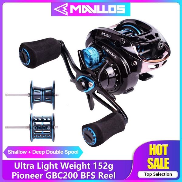 

baitcasting reels mavllos pioneer gbc200 152g bfs fishing reel left right hand 2 metal spool ultra light bait casting