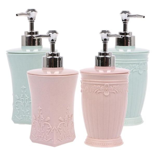 

storage bottles & jars 400ml empty carved flower pump dispenser bottle shampoo soap shower container