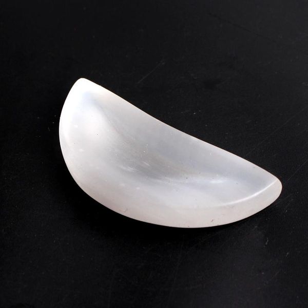 

decorative objects & figurines 1pc polished white selenite sculpture moon shaped bowl gypsum stone container quartz crystal power relaxation