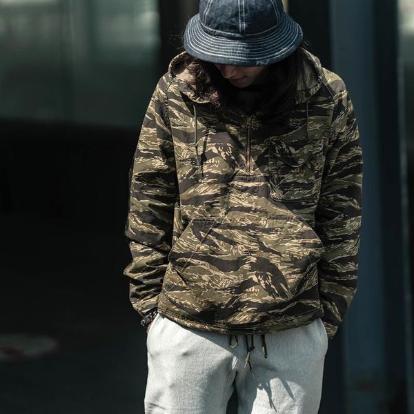 

men's jackets non stock vietnam era tiger stripes camo smock military style jacket camouflage, Black;brown