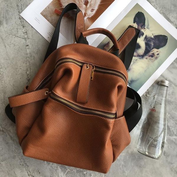 

backpack woonam fashion bag italy genuine togo calf leather wb468