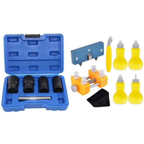 

repair tools & kits 1 set watch battery replacement tool kit for 5 pcs twist socket worn lug nut lock remover