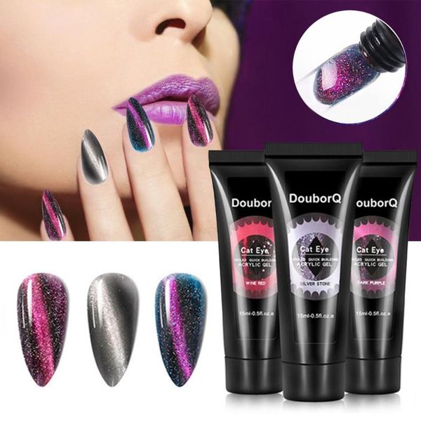 

nail gel poly kit manicure hybrid varnishes base primer lacquer glitter extension cat eye art tool, Red;pink