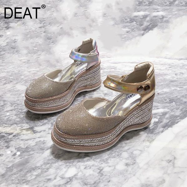 

dress shoes [deat] 2021 square toe shallow crystal pu leather single thick bottom platform women spring autumn fashion tide 10h732, Black