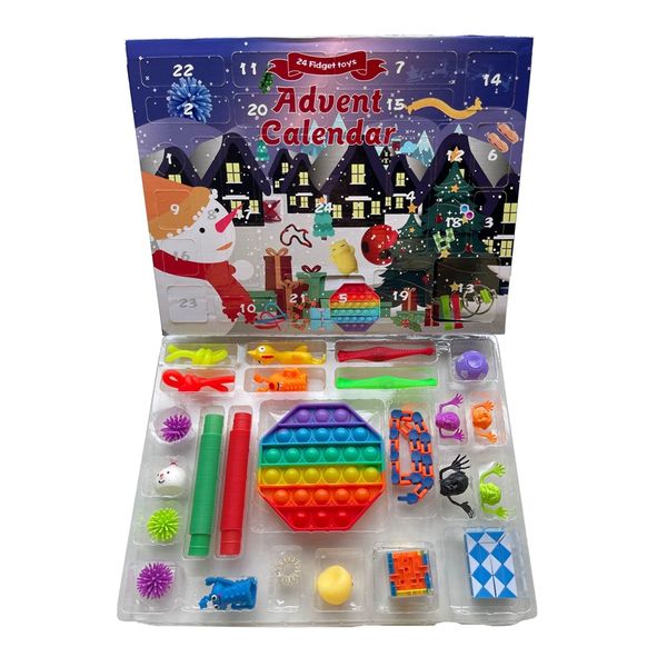 

24pcs/set christmas fidget toys advent calender blind boxes xmas countdown calendar christmas box zza3423