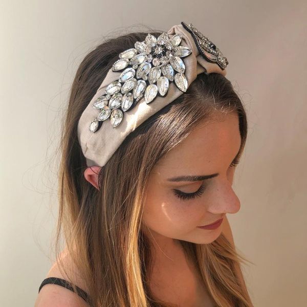 

hair clips & barrettes baroque big rhinestones headband women hairband fashion flower tiara party jewelry luxury crystal accessories, Golden;silver