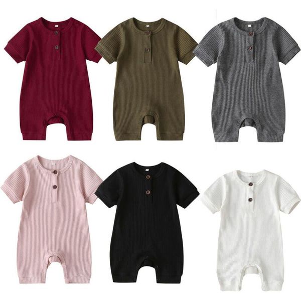 

jumpsuits born baby boy girl short sleeve knitted romper jumpsuit casual, Blue