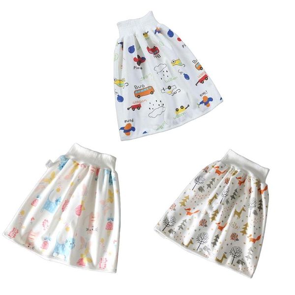 

cloth diapers sleeping bed pad mattres baby waterproof cotton training pants portable born colorful animal print diaper skirt