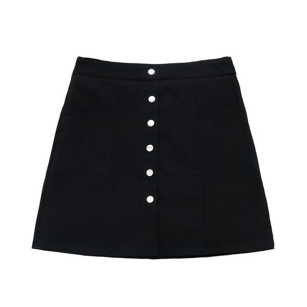 

skirts women oversize 2021 summer fashion casual clothes high waist single breasted decoration a line plus size bottoms, Black