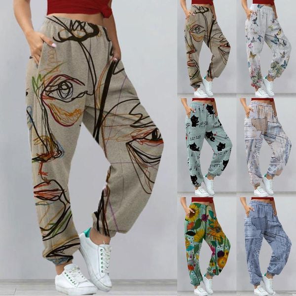 

women's pants & capris women sweat pant harajuku tie dye printed trousers jogger drawstring cargo streetwear sweatpant jogging, Black;white