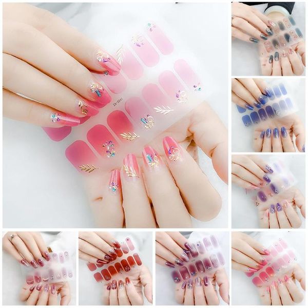 

stickers & decals 22 color and striped manicure self-adhesive nail tools wrap diy art s1m9, Black