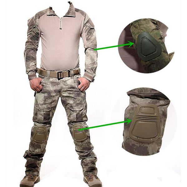 

men's camouflage wear-resistant shirt military hunting suit tactical combat outdoor fishing uniform sets, Camo
