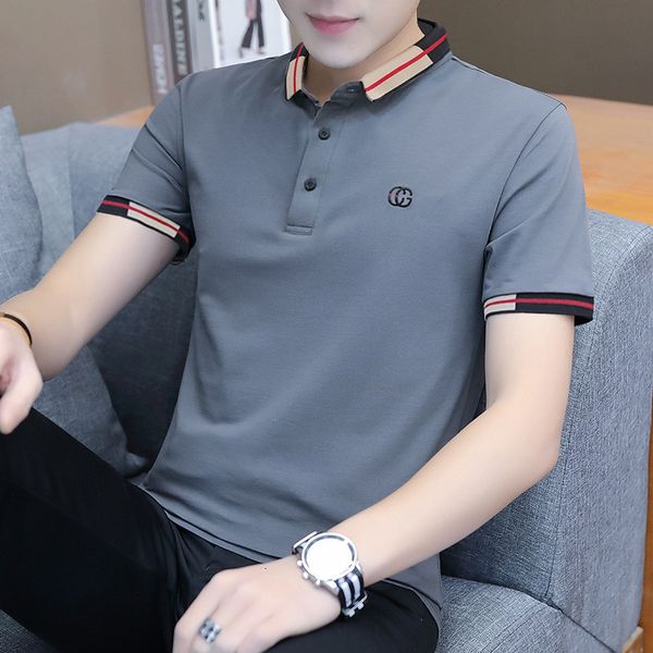

luxury t-shirts summer fashion brand 2021 middle-aged busins casual polo t-shirt short sleeve men's top, Black