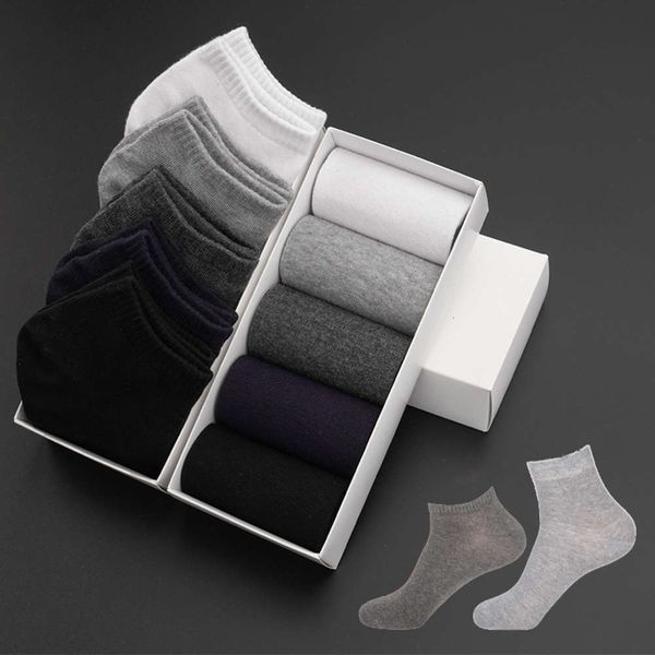

men's all cotton large socks middle tube gift box pairs of black plus boat