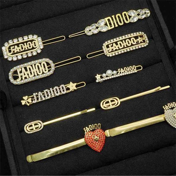 

special offer 75% off outlet online family love full drill wheat ear letter hairpin hair accessories, Golden;silver