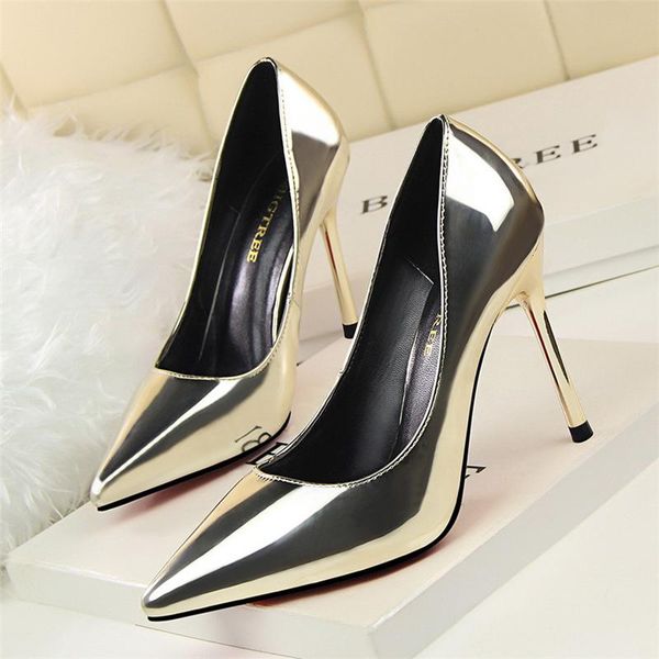 

gold shoes ladies high heels pumps women white stiletto court chaussures femme scarpin dress, Black