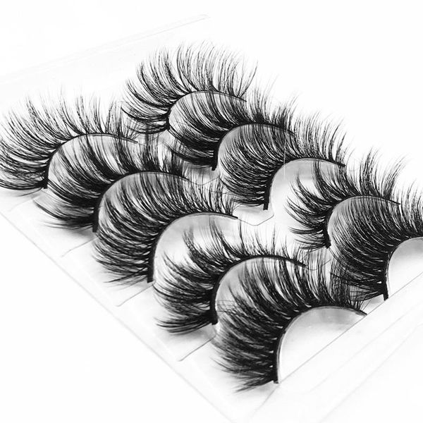 

false eyelashes 5 pairs 3d mink hair natural long volume handmade feathered effect eye lash extension